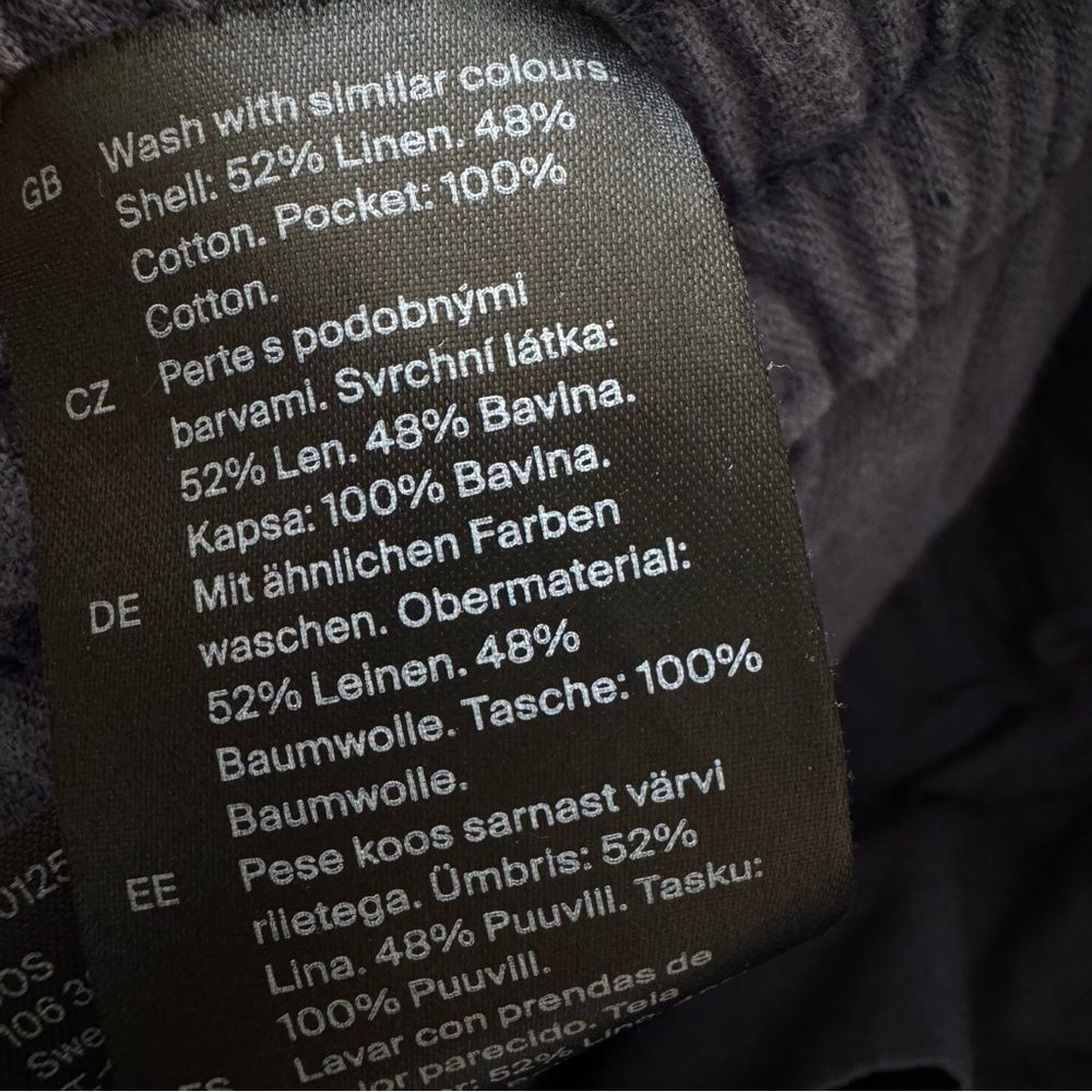 COS Men's Wide-leg Chambray Linen/Cotton French Blue Trousers Sz L - Picture 16 of 16